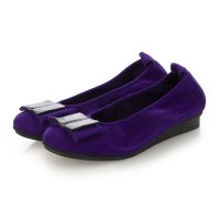 arche/アルシュ arche NIMINI リボンモチーフバレエフラット (NUBUCK/ROCKY)（パープル/ブラック）/506950083