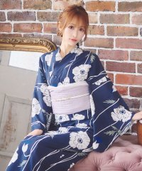 Retica/レティカ Retica ワンピース 線画ホワイトポピー ゆかた3点セット (浴衣羽織+ワンピース+兵児帯)/506963993