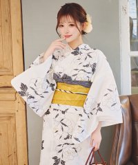 Retica/レティカ Retica レトロ 白地×モノトーン牡丹 ゆかた3点セット (浴衣+平帯or作り帯+下駄)/506963994