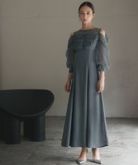 GIRL/ガール GIRL オープンショルダーチュールギャザーロング フレア 結婚式 ワンピース パーティードレス/506964000