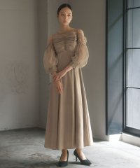 GIRL/ガール GIRL オープンショルダーチュールギャザーロング フレア 結婚式 ワンピース パーティードレス/506964000
