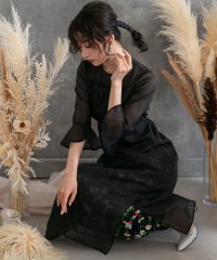 epic day/エピック デイ epic day ペタル スリーブ フラワー 刺繍 ドレス チュール シアー レイヤード スリット デザイン 花柄 ボヘミアン フェミニン オケ/506964106