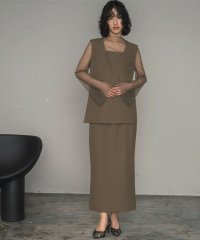 GIRL/ガール GIRL チュールレイヤードトップス&タイトスカート セットアップ ロング丈 結婚式 ワンピース パーティードレス/506948701