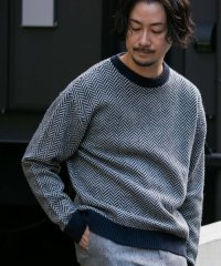 URBAN RESEARCH ROSSO/『XLサイズあり』ヘリンボーン柄クルーネックニット/506967301