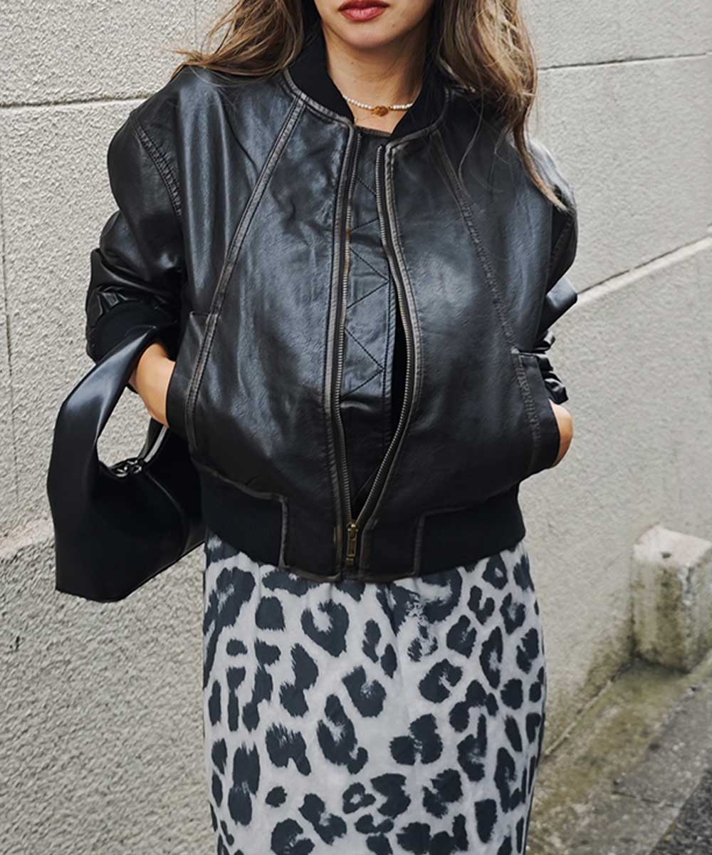エストレジャ　レザージャケット FUBU フブ アウター エコレザー レーシング ジャケット。FUBUは