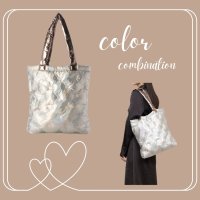 Tomieco/トミエコ Tomieco キルティングトートバッグ A4対応 カラーコンビ 光沢ナイロン素材/506968008