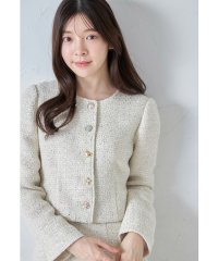 tocco closet/トッコクローゼット tocco closet 多種飾り釦スパンコールツイードショートジャケット/506968302