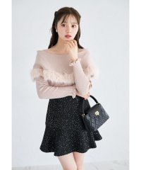 tocco closet/トッコクローゼット tocco closet インナーパンツ付きスパンコールツイードAラインミニスカート/506968303