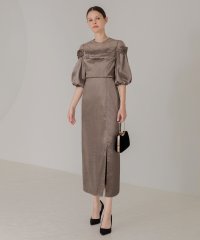 Leja/レジャ Leja ドットストーンパフスリーブスリットIラインドレス美脚効果結婚式 パーティードレス 成人式 20代 30代 40代/506972539