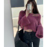 miniministore/ミニミニストア miniministore クロップド丈シャギーニット Vネック長袖/506973016