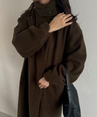 JUNOAH/ジュノア JUNOAH オーバーサイズハイネックコクーンスリーブロングコート/506973043