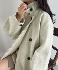 JUNOAH/ジュノア JUNOAH オーバーサイズハイネックコクーンスリーブロングコート/506973043