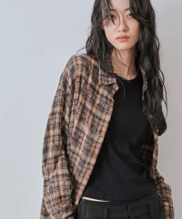 JUNRed/オンブレチェックシャツ/506973132