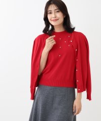 Reflect/【WEB限定カラーあり／洗える／アンサンブル】パール調刺繍ニット＋カーディガン/506976137