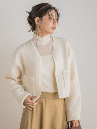 Droite Lautreamont/ドロワット ロートレアモン Droite lautreamont ストライプニットジャケット≪手洗い可能≫/506976258
