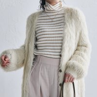 Ranan/ラナン RANAN ロングフェザーシャギーオーバーカーデ/506693009
