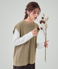 SHOO・LA・RUE/【S－LL/2点セット】後ろ姿も抜かりなく バックリボンニットベスト＋ロンT/506981225
