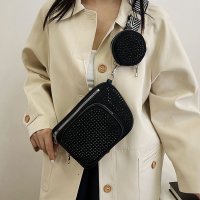 shoppinggo/ショッピングゴー shoppinggo ミニショルダーバッグ 2点セット ミニバッグ かばん 鞄 ミニ ビジュー付き コインケース付き トートバッグ 小さめ ワ/506983415