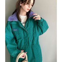 Classical Elf/クラシカルエルフ Classical Elf 《JaVa ジャバコラボ》主役を飾る大人レトロ配色。裏キルティング配色レトロハーフジップブルゾン/506983427