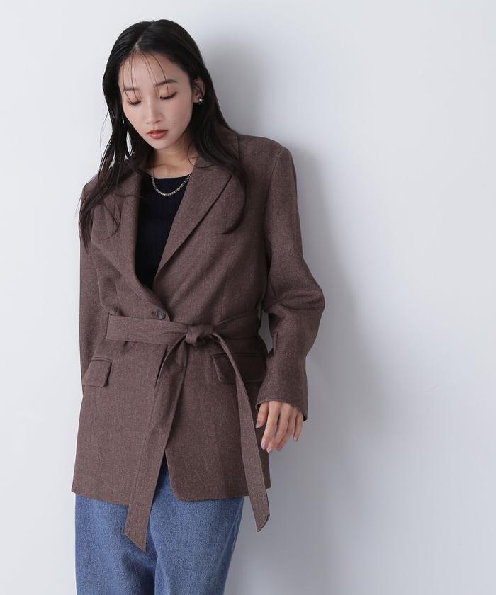 セール】<朝比奈 彩さんコラボ>ベルテッドシングルオーバー セール】<朝比奈 彩さんコラボ>ベルテッドシングルオーバー