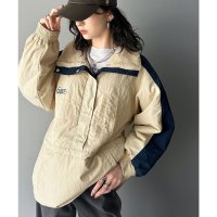 Classical Elf/クラシカルエルフ Classical Elf 《JaVa ジャバコラボ》主役を飾る大人レトロ配色。裏キルティング配色レトロハーフジップブルゾン/506983427