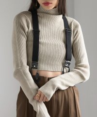 MAISON BREEZE/MAISON BREEZE ストーンウォッシュ ハイネック クロップド プルオーバー ニット 長袖 ショート丈 リブニット DTK/506984425