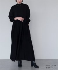 ur's/ハイネックウエストギャザーフレアニットワンピース/506987210