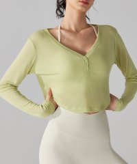 TeddyShop/テディショップ Teddyshop レディース 長袖シアークロップド丈Vネックトップス/506988922