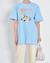 Spiritoso/スピリトーゾ Spiritoso kitten猫プリントTシャツ/506973040