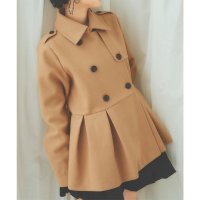 KOBE LETTUCE/コウベレタス KOBE LETTUCE プリーツ切替ペプラムダブルボタンコート [K1327]/506992634