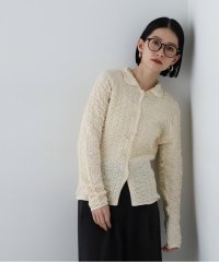 N Natural Beauty Basic/ふくれシャーリング襟付きニットカーディガン/506993066