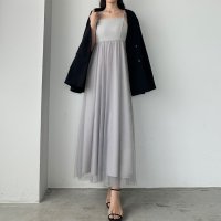 Louere/ルエレ Louere louere チュール切替フレアキャミワンピース/505994314