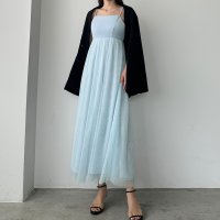 Louere/ルエレ Louere louere チュール切替フレアキャミワンピース/505994314
