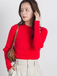 VICKY/ビッキー VICKY リブ袖ボタンハイネックニット≪手洗い可能≫/507002697