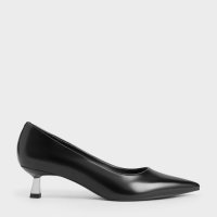 CHARLES & KEITH/パテント ポインテッドトゥキトゥンヒールパンプス/507004031