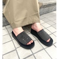 REZOY/リゾイ REZOY 【24SS新作】アッパーストーン厚底フラットサンダル/507004929