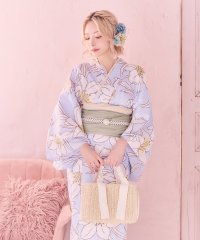 Retica/レティカ Retica パステルブルー×線画白百合 ゆかた2点セット (浴衣+兵児帯)/507005373