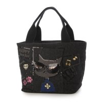 PrimuFiore/プリムフィオーレ PrimuFiore デニム生地サングラスキャットスパンコール刺繍手提げバッグ/507005405