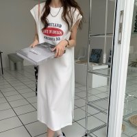 Private Beach/プライベートビーチ privatebeach ロゴプリントフレンチスリーブTシャツワンピース/507005663