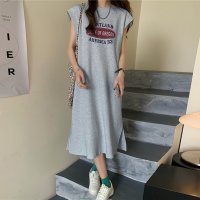 Private Beach/プライベートビーチ privatebeach ロゴプリントフレンチスリーブTシャツワンピース/507005663