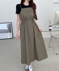 VIVIDLADY/ビビッドレディ VIVIDLADY ドローストリングロングワンピース ジャンパーワンピース 春ワンピース/507005948