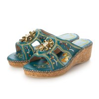 Tomieco/トミエコ Tomieco ビーズ付き刺繍サンダル ウェッジソール ミュール/507006005