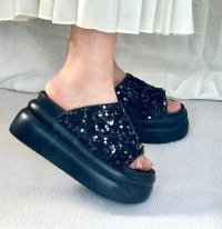 Tomieco/トミエコ Tomieco 厚底サンダル スパンコール ボリューム底/507006030