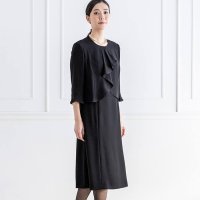 LELTKS/トウキョウソワール 東京ソワール 【WEB限定】レディース ブラックフォーマルワンピース ラッフルフリルがおしゃれな夏用ワンピース 前ファスナー ウォッシャブル/507006260