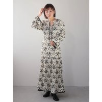 READY MADES/レディメイド LADYMADE キーネックバイカラープリーツワンピース/507006289