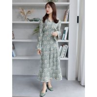 READY MADES/レディメイド LADYMADE キーネックバイカラープリーツワンピース/507006289