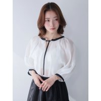 READY MADES/レディメイド LADYMADE バイカラーボリュームシアーブラウス/507006316