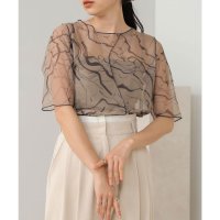 Bab/バブ Bab マーブルシアーメッシュトップス/507007159