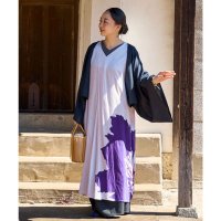 KAYA/【カヤ】大輪の花ワンピース UV羽織付き グリーン系その他/507007413