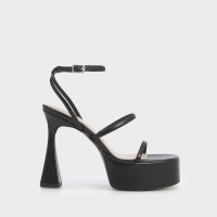 CHARLES & KEITH/ストラッピー スカルプチュアヒールプラットフォームサンダル/507008468